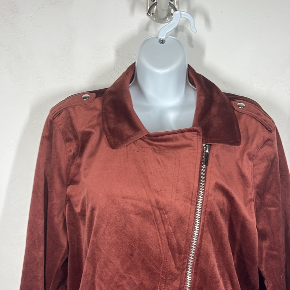 LC Lauren Conrad rust faux suede jacket size xl - Picture 2 of 12